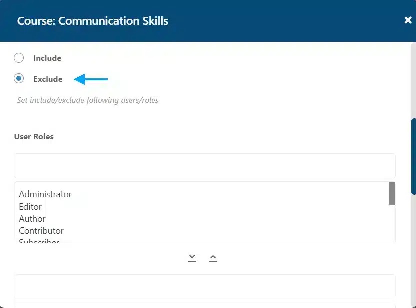 wpinnovators product access scheduler for learndash exclude specific users or user roles from the course schedule image