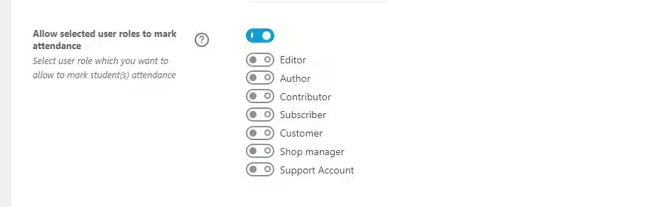 wpinnovators product attendance management for learndash allow selected user roles to mark attendance image