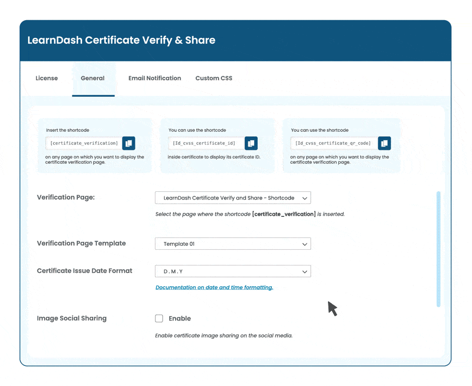 wpinnovators product certificate verify and share for learndash use the learndash certificate addon built certificate for sharing image