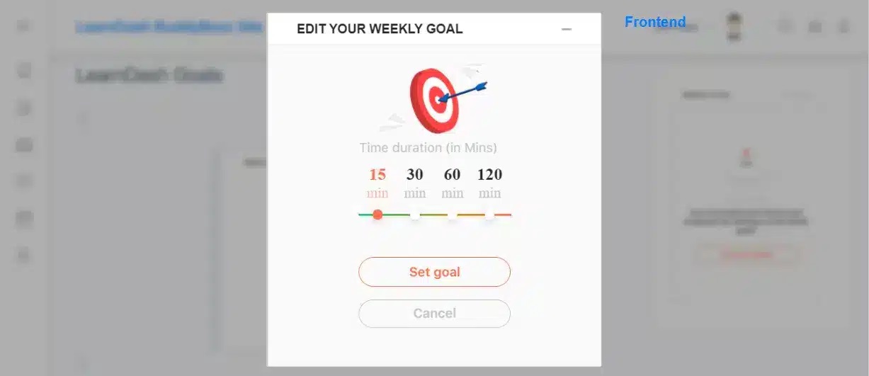 wpinnovators product learning goals for learndash set goal time in mins image