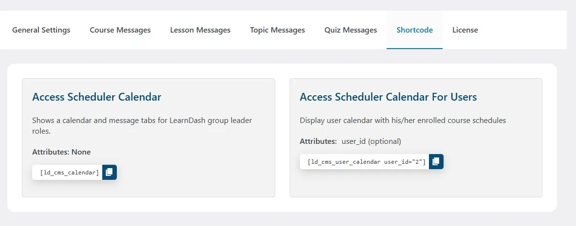 wpinnovators product access scheduler for learndash shortcode image