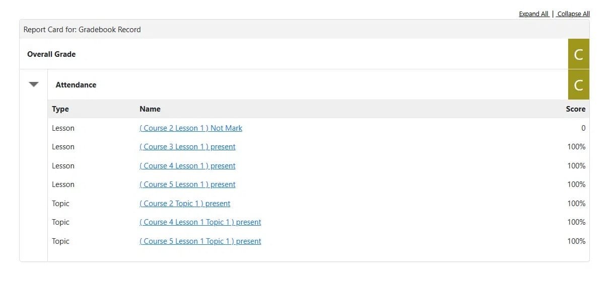 wpinnovators product attendance management for learndash gradebook by learndash preview image wpinnovators product attendance management for learndash gradebook by learndash preview image