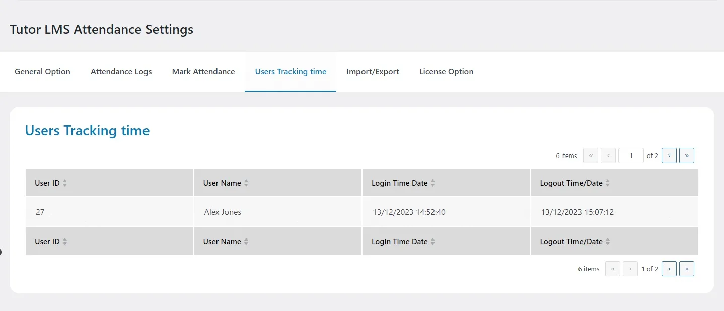wpinnovators product attendance management for tutorlms users tracking time image
