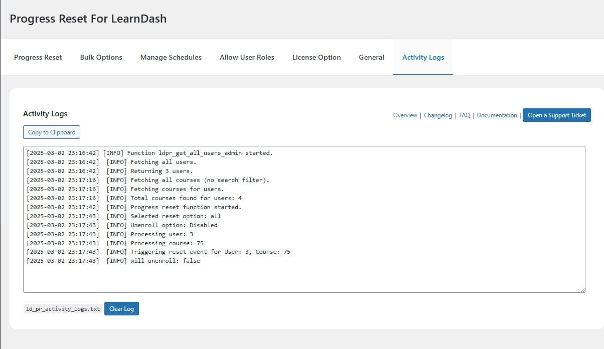 wpinnovators product progress reset for learndash activity logs image wpinnovators product progress reset for learndash activity logs image