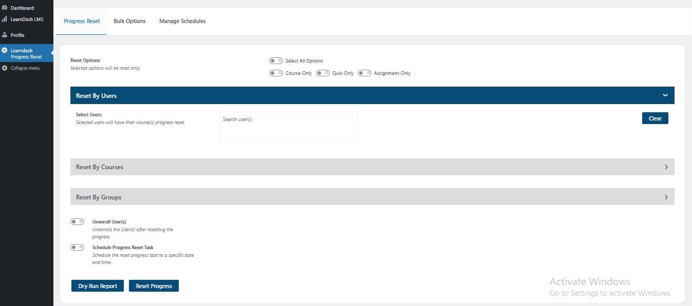 wpinnovators product progress reset for learndash progress reset for selected user roles backend image wpinnovators product progress reset for learndash progress reset for selected user roles backend image