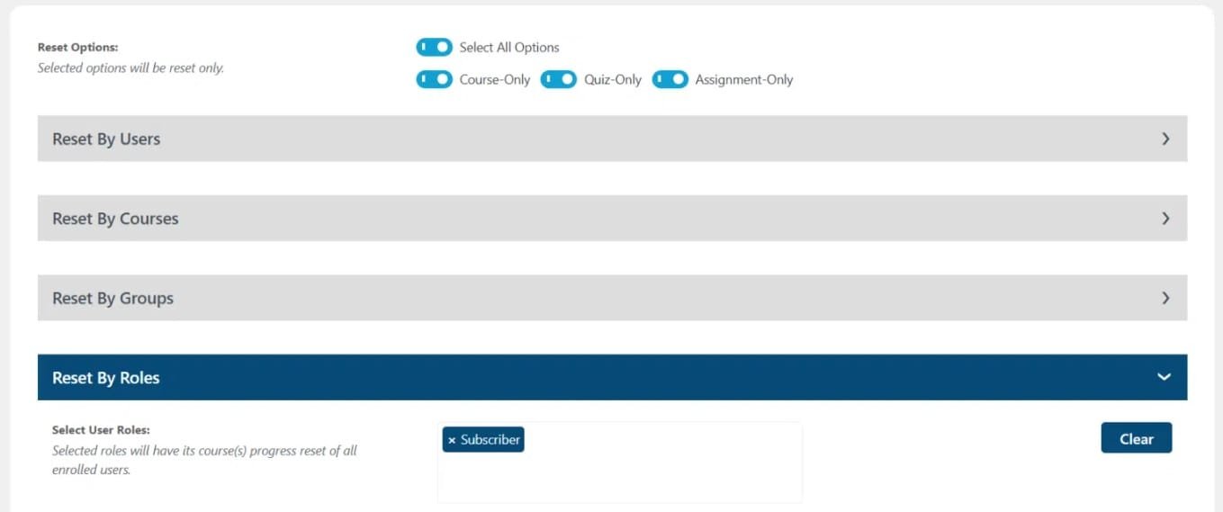 wpinnovators product progress reset for learndash reset by roles select users roles image wpinnovators product progress reset for learndash reset by roles select users roles image