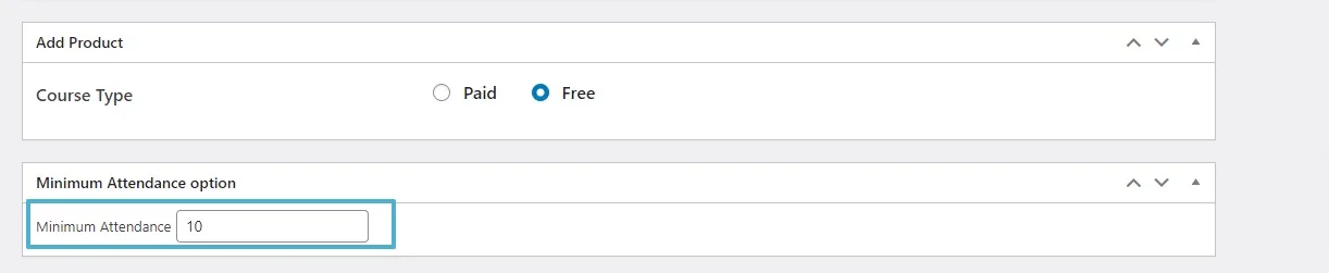 wpinnovators product attendance management for tutorlms minimum attendance option image