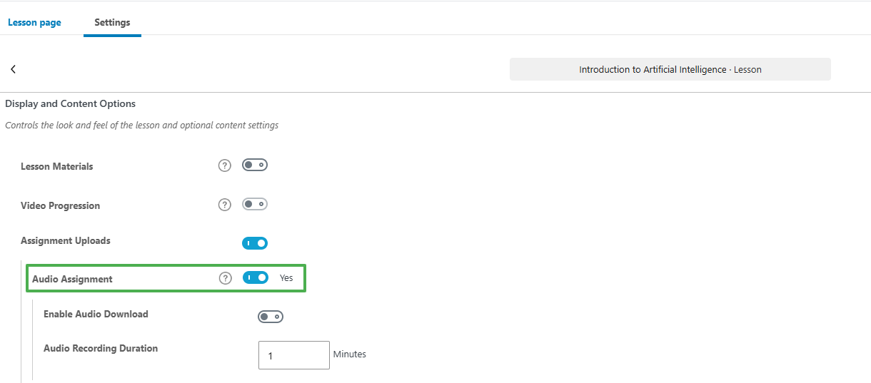 wpinnovators product audio assignment for learndash lesson settings assignment uploads audio assignment image wpinnovators product audio assignment for learndash lesson settings assignment uploads audio assignment image