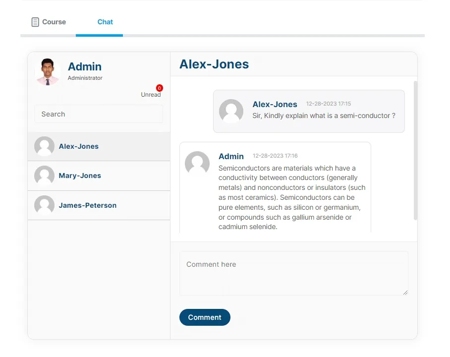wpinnovators product student chat for learndash chat admin side image