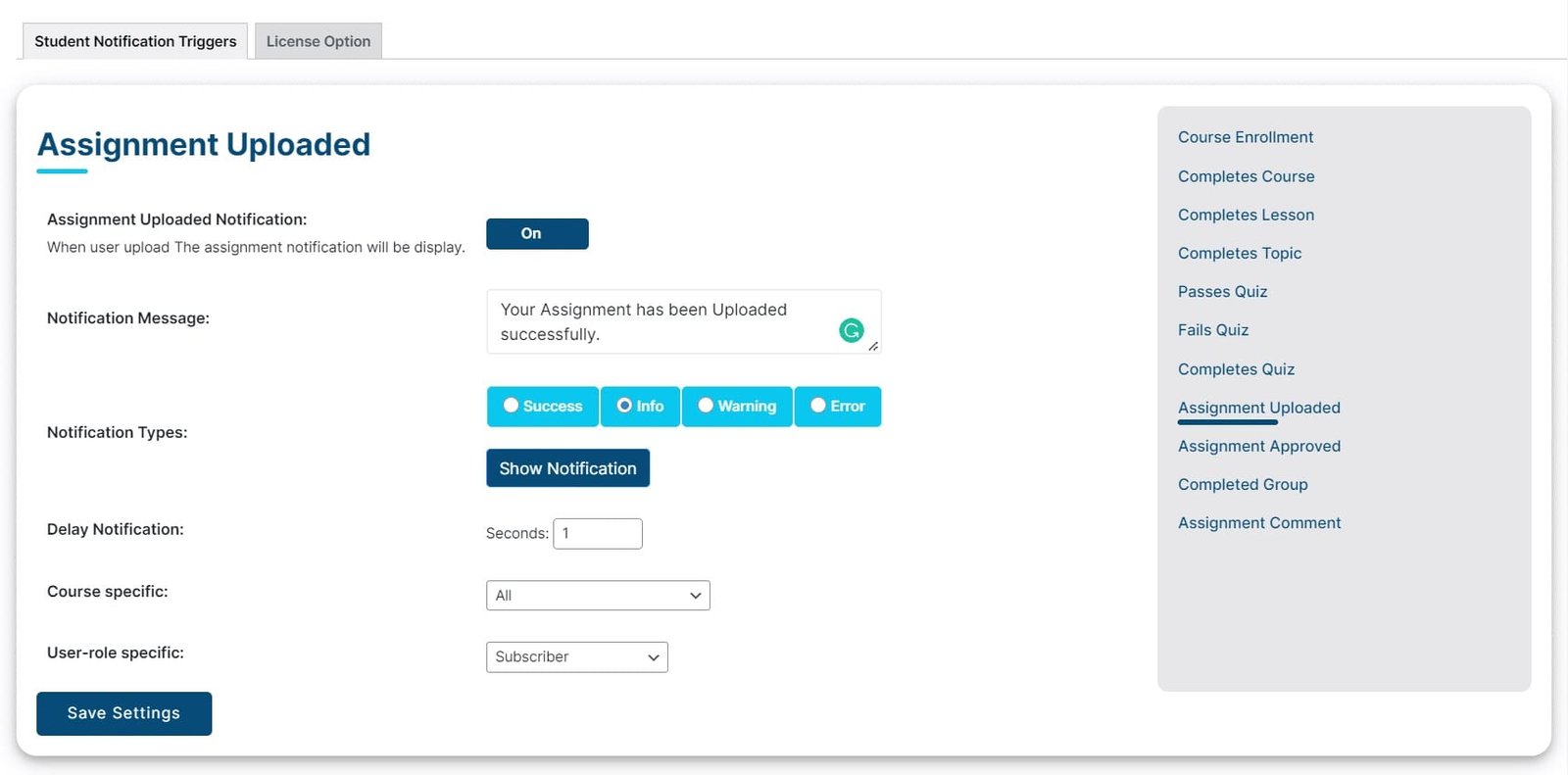 wpinnovators product student notifications for learndash assignment uploaded notification settings image wpinnovators product student notifications for learndash assignment uploaded notification settings image