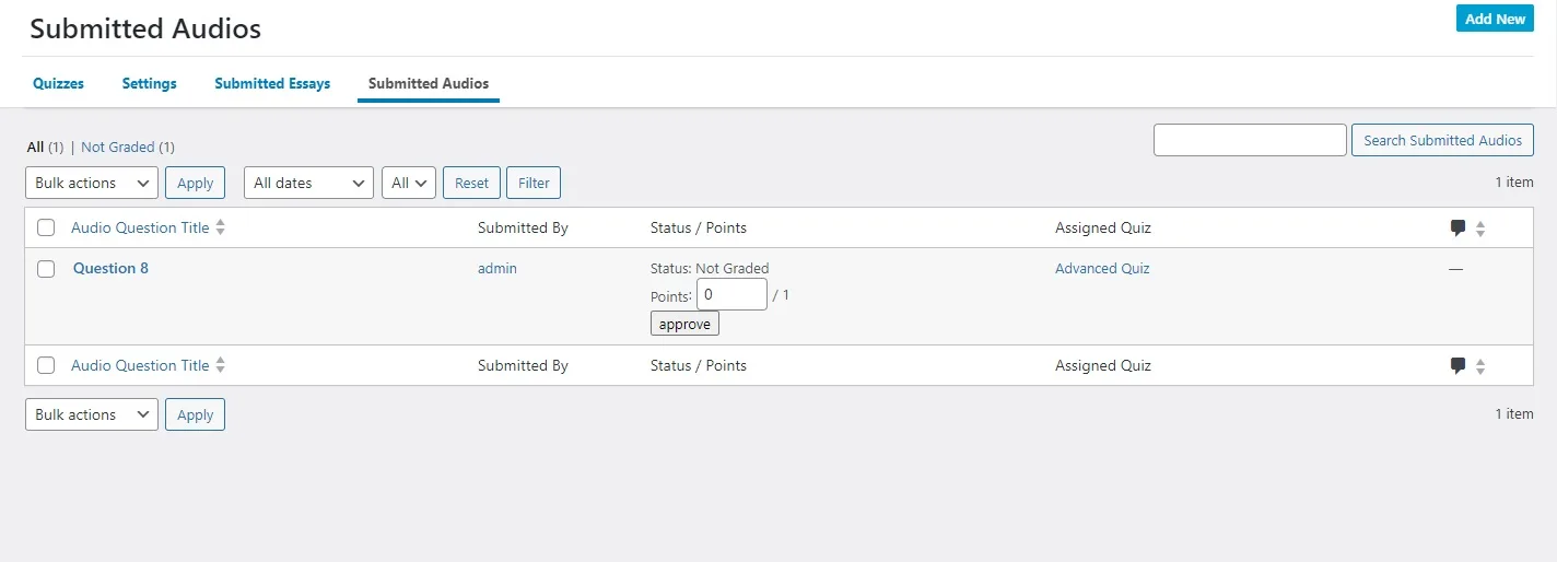 wpinnovators product advanced quizzes for learndash audio questions submitted audios image
