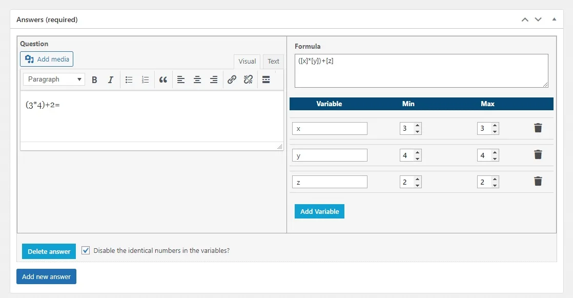 wpinnovators product advanced quizzes for learndash calculation formula numerical expression image