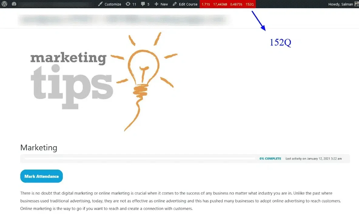 wpinnovators product redis object cache for learndash before course details page on the frontend image
