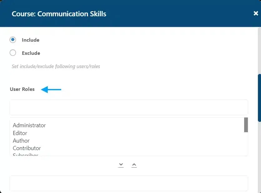 wpinnovators product access scheduler for learndash include user roles image