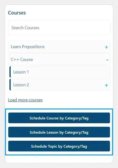 wpinnovators product access scheduler for learndash schedule course by category tag list image
