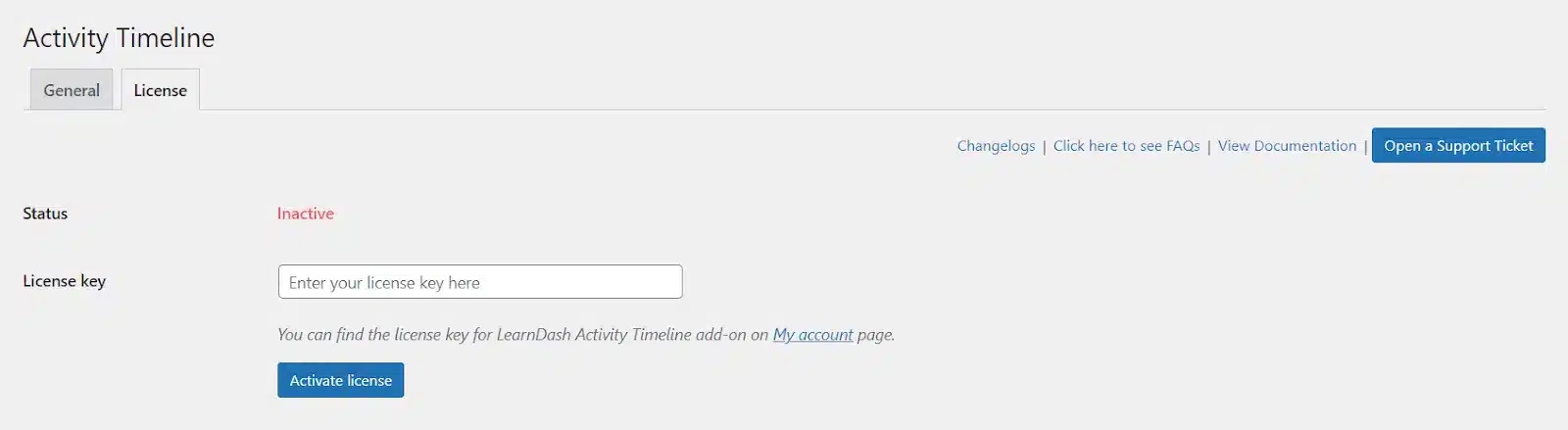 wpinnovators product activity timeline for learndash licensing image