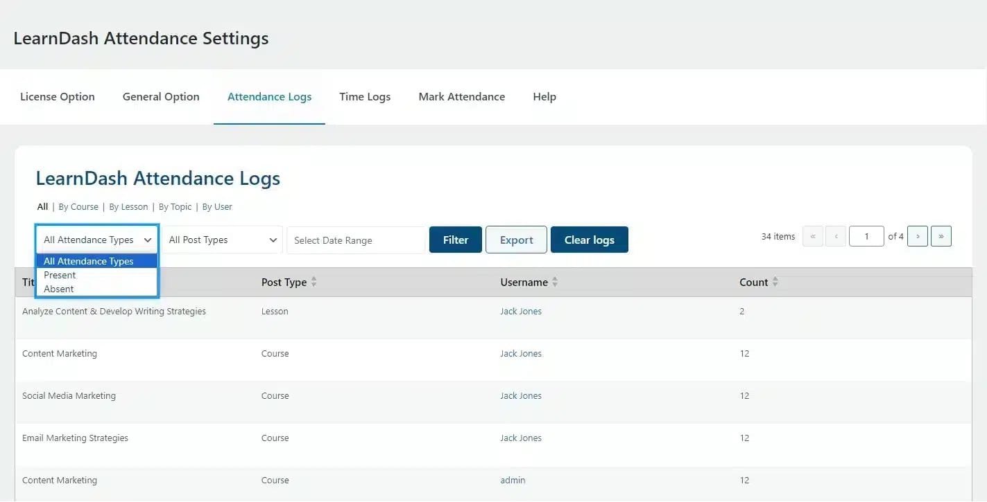 wpinnovators product attendance management for learndash attendance logs filter 01 image wpinnovators product attendance management for learndash attendance logs filter 01 image