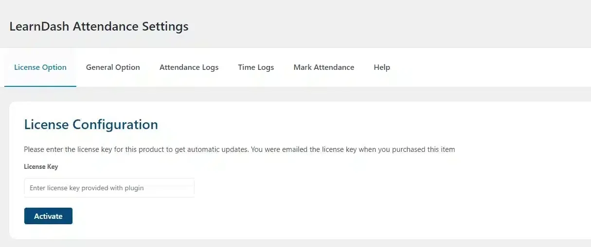 wpinnovators product attendance management for learndash licensing image