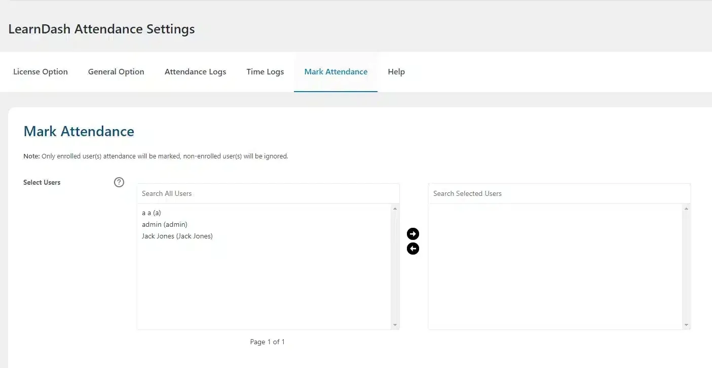 wpinnovators product attendance management for learndash mark attendance image