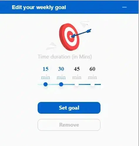 wpinnovators product learning goals for learndash set time goal frontend image