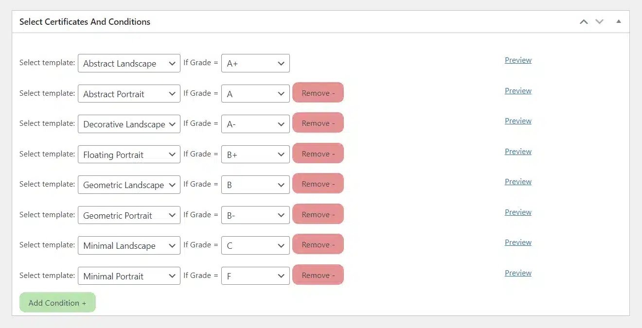 wpinnovators product multi certificates for tutorlms select certificates and conditions full image