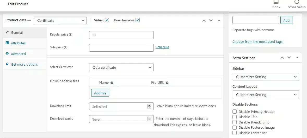 wpinnovators product paid access to quiz and certificate for learndash woocommerce product linked with certificates image