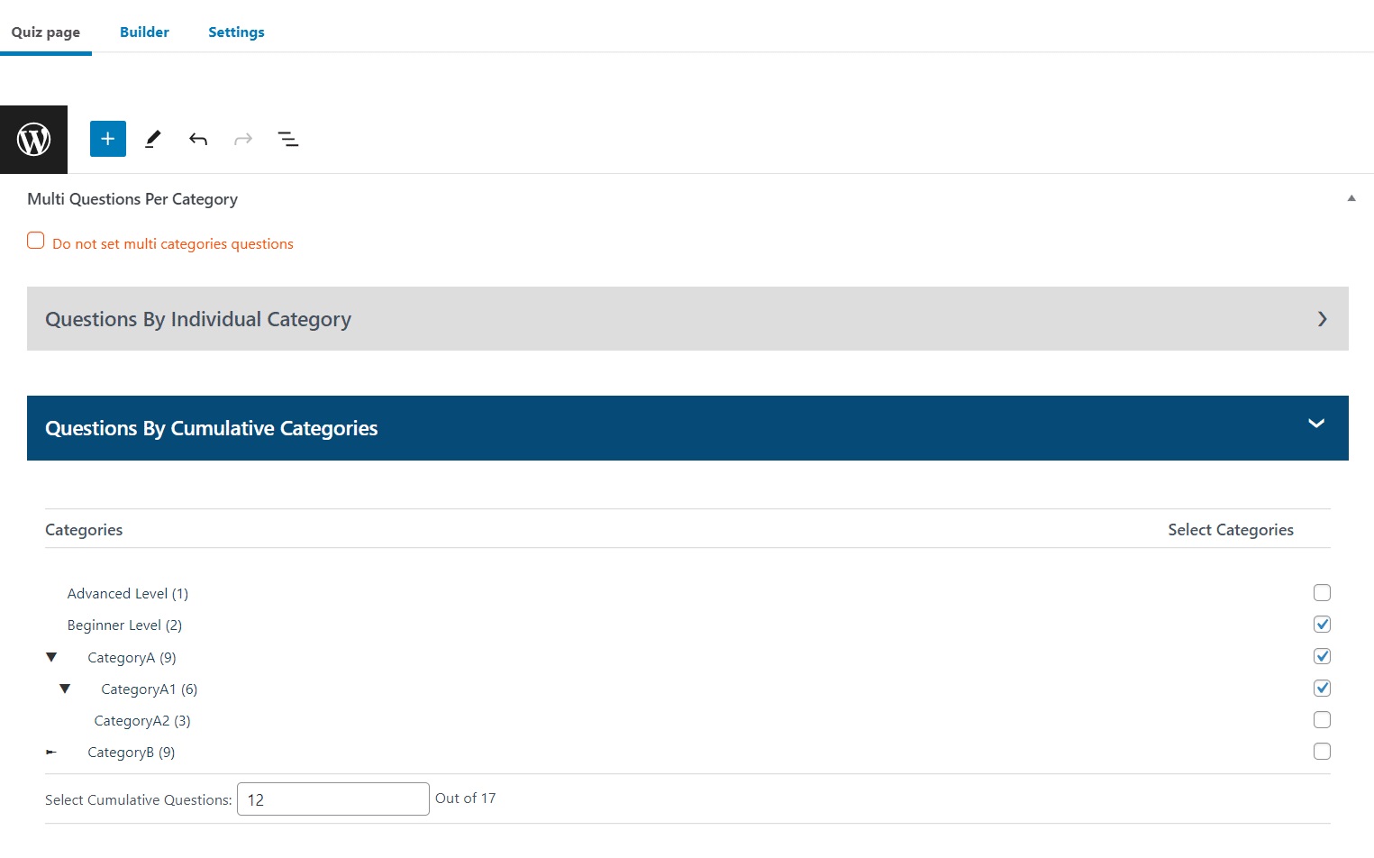 wpinnovators product question multi categories for learndash questions by cumulative categories image