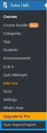 wpinnovators product quiz import export for tutorlms main menu image
