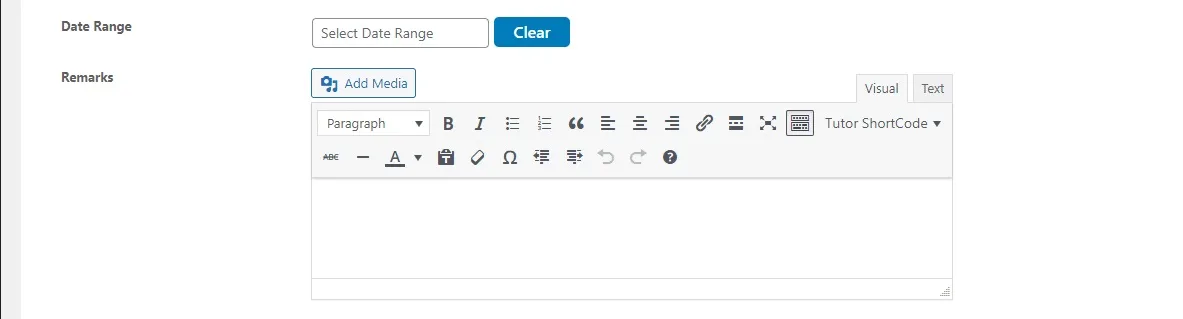 wpinnovators product attendance management for tutorlms mark attendance date range and remarks image
