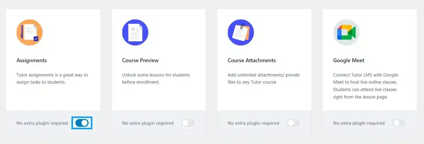 wpinnovators product audio assignment for tutorlms assignments module settings image