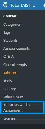 wpinnovators product audio assignment for tutorlms main menu image