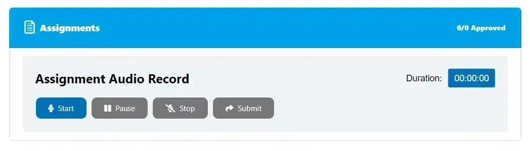 wpinnovators product audio assignment for learndash assignments assignment audio record before submission image