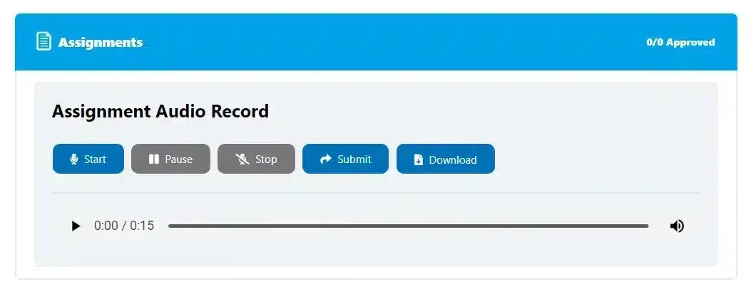 wpinnovators product audio assignment for learndash assignments assignment audio record image