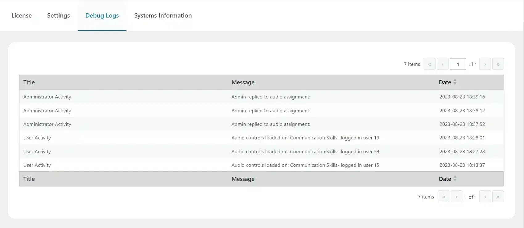 wpinnovators product audio assignment for learndash debug logs image