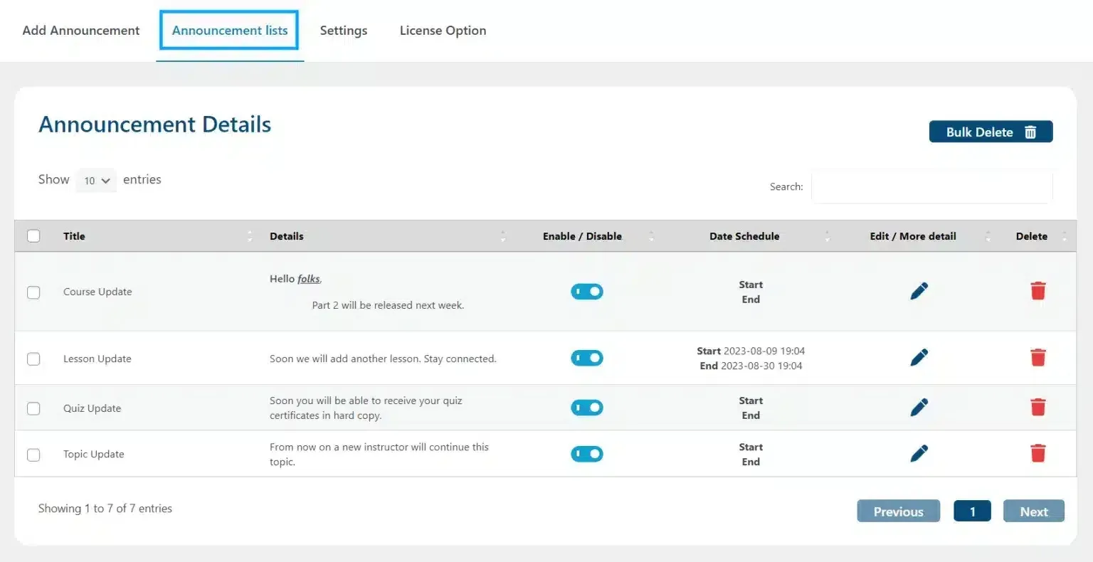 wpinnovators product announcements for learndash announcement lists image