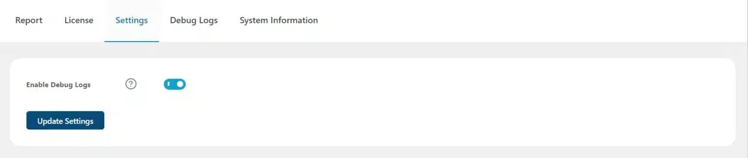 wpinnovators product quiz reports for learndash settings enable debug logs image