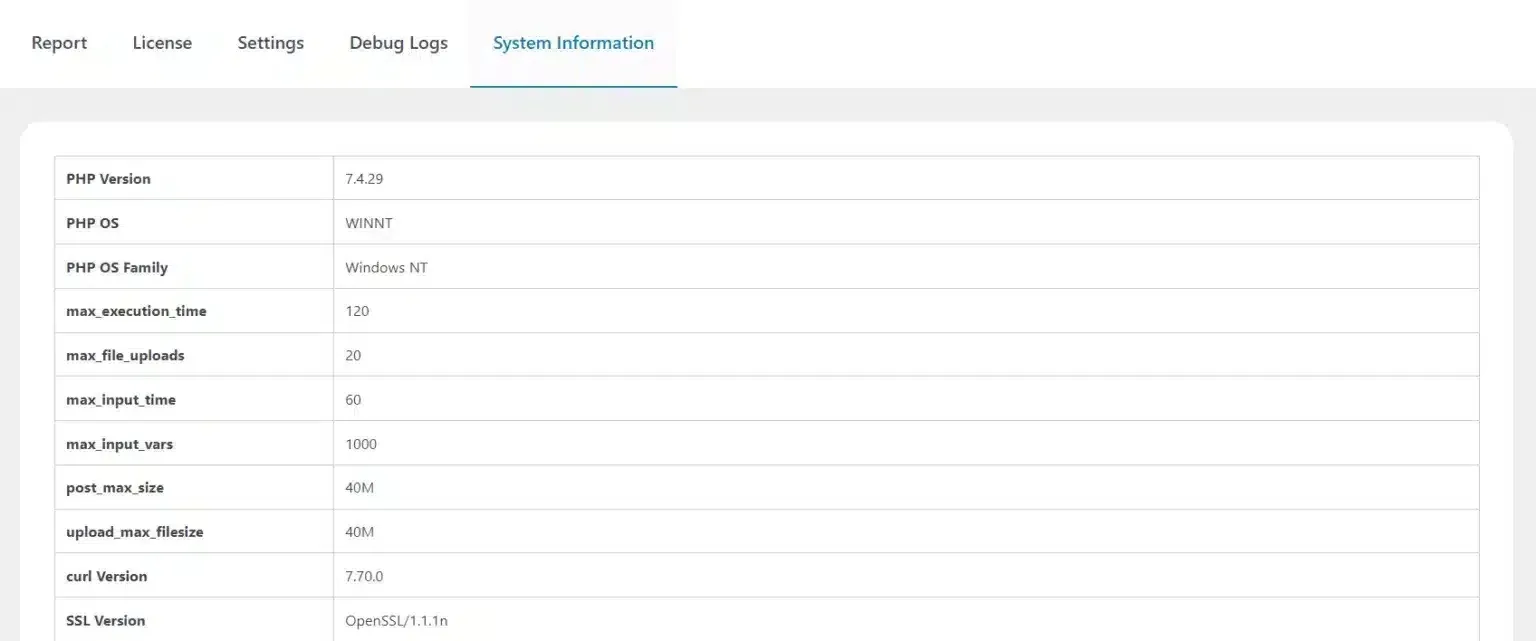 wpinnovators product quiz reports for learndash system information image