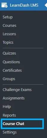 wpinnovators product student chat for learndash main menu image