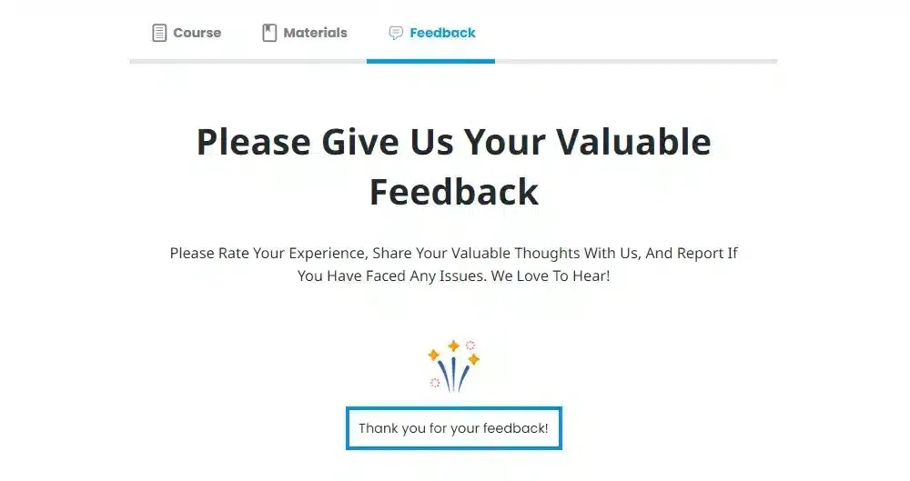 wpinnovators product student feedback for learndash feedback submission message image wpinnovators product student feedback for learndash feedback submission message image