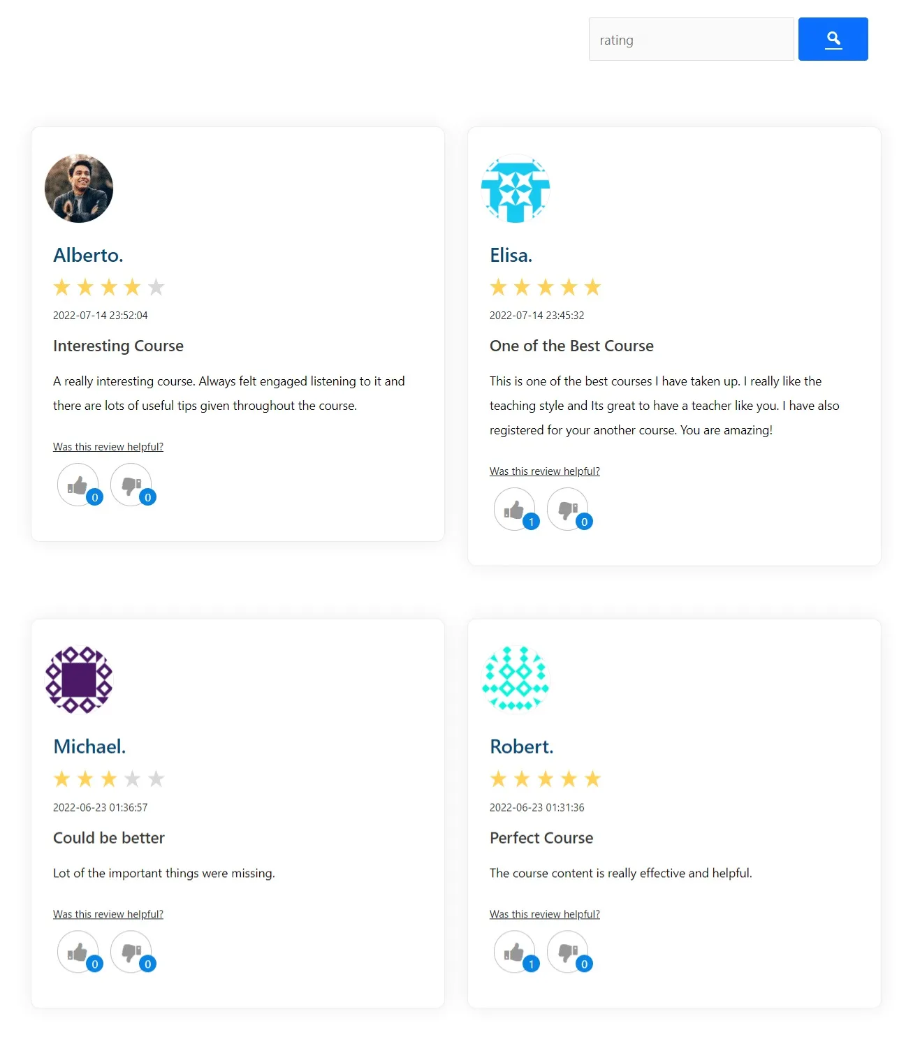wpinnovators product student feedback for learndash grid view image wpinnovators product student feedback for learndash grid view image