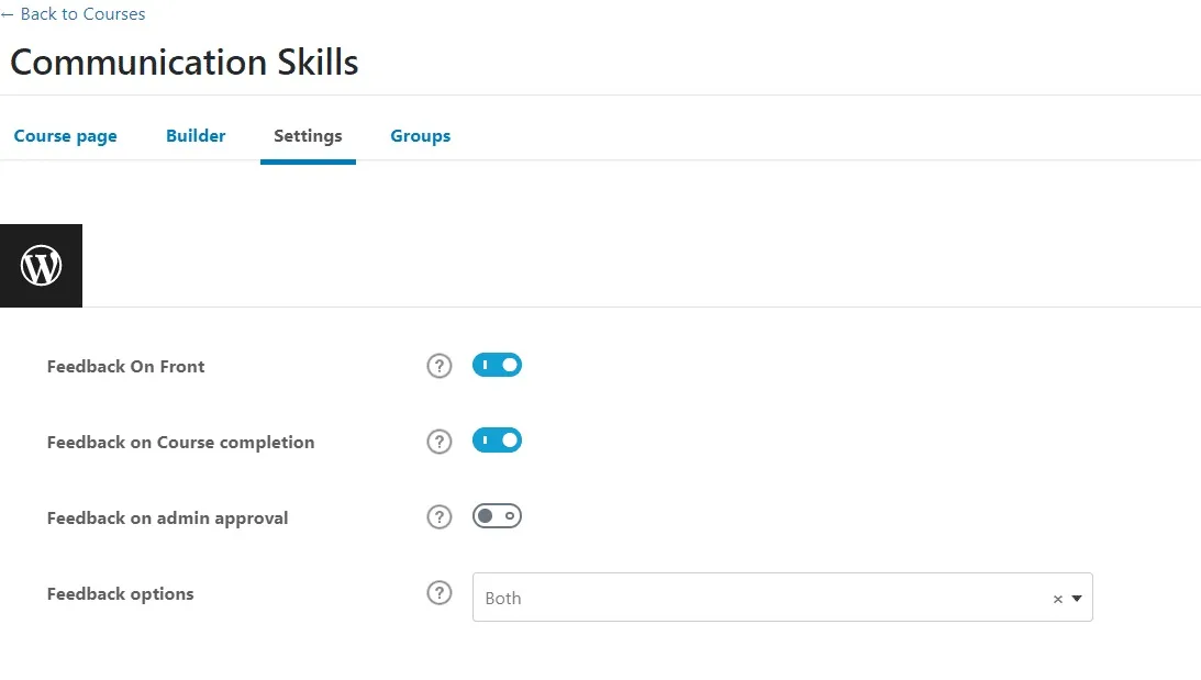 wpinnovators product student feedback for learndash specific course feedback settings image wpinnovators product student feedback for learndash specific course feedback settings image
