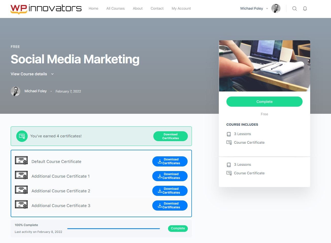wpinnovators product multi certificates for learndash course frontend image wpinnovators product multi certificates for learndash course frontend image